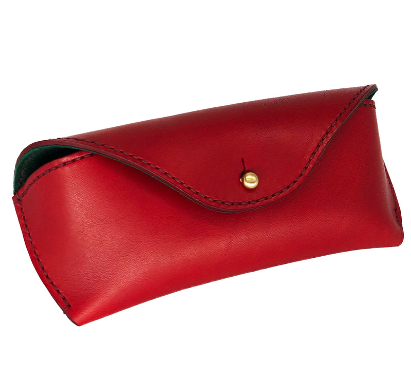 Red leather eyewear case 