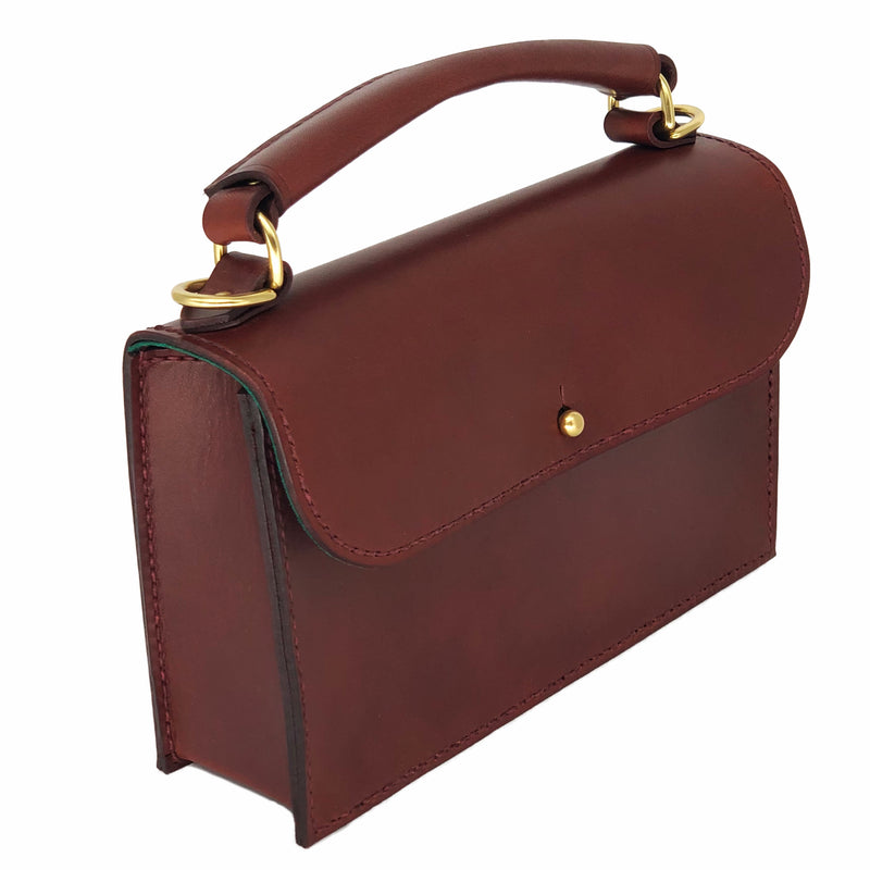 Monogrammed leather handbag